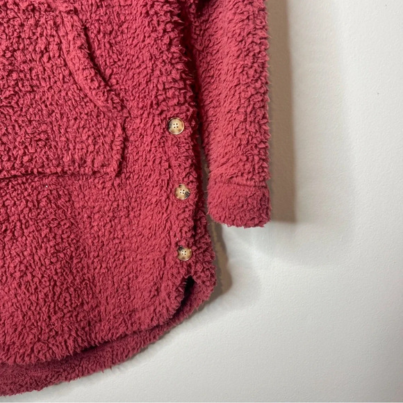 Koolaburra by Ugg Sherpa Long Hoodie Burgundy - Picture 2 of 6